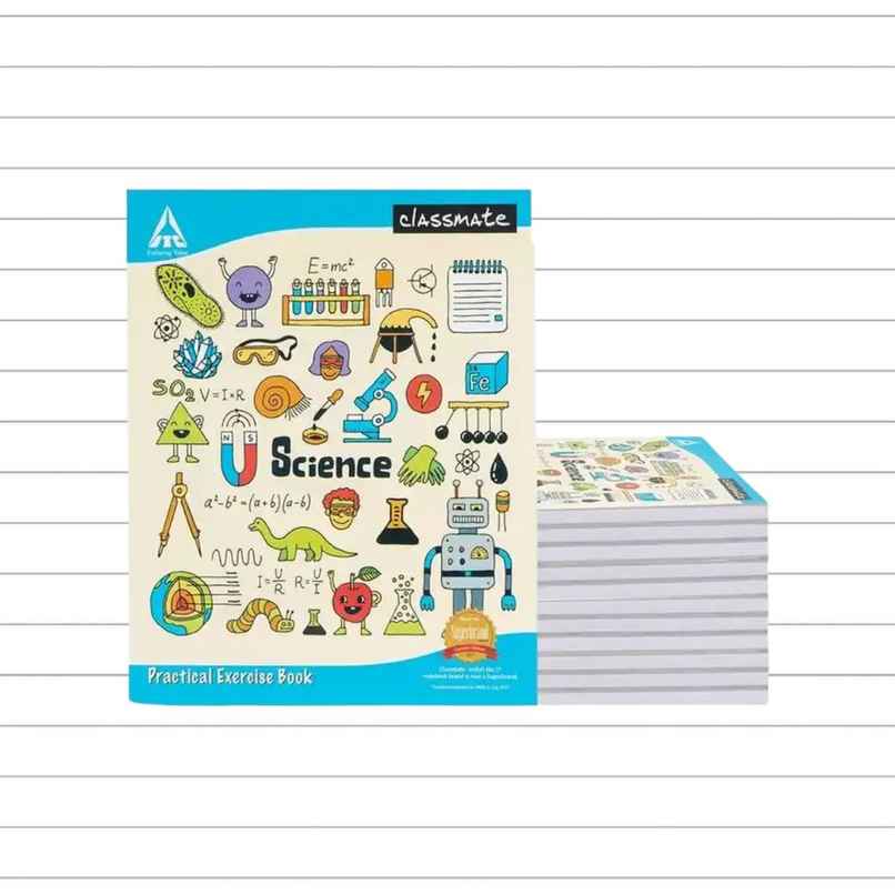 Classmate Single Side Ruled Practical Notebook (100 Pages, 27 x 22 cm, Assorted Design)