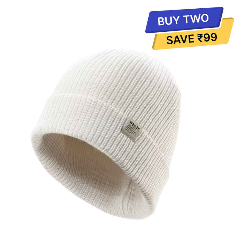 Decathlon | Wedze | Unisex Warm Winter Beanie Cap | Beige - One Size Decathlon | Wedze | Unisex Warm Winter Beanie Cap | Beige - One Size