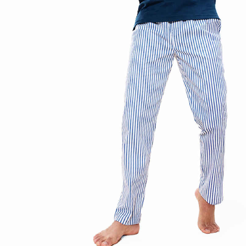 DaMENSCH Men's Cotton Tapered Fit Pyjama | Blue - M