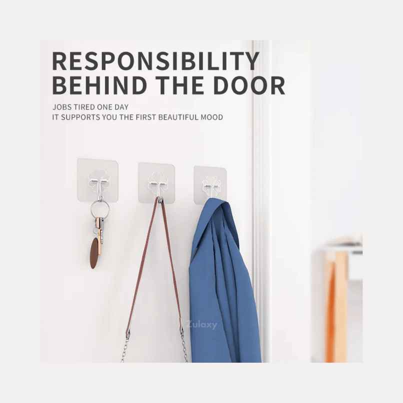 Zulaxy Flower Adhesive Wall Hooks for Kitchen & Bathroom Use