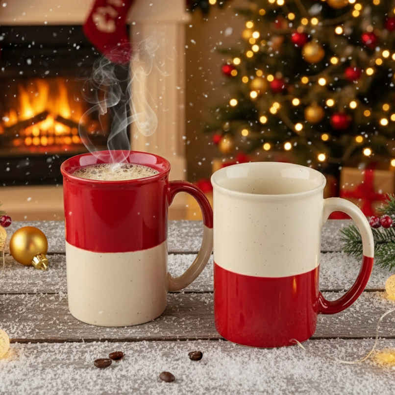 BlackCarrot Red & White Tall Mug Set | Animal Bone Ash Free Stoneware BlackCarrot Red & White Tall Mug Set | Animal Bone Ash Free Stoneware