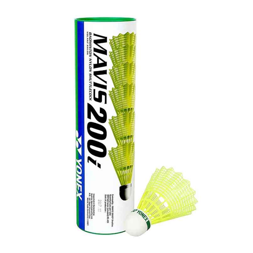 Yonex Mavis 200I Nylon Shuttle Cock Pack Of 6 (Yellow) Yonex Mavis 200I Nylon Shuttle Cock Pack Of 6 (Yellow)