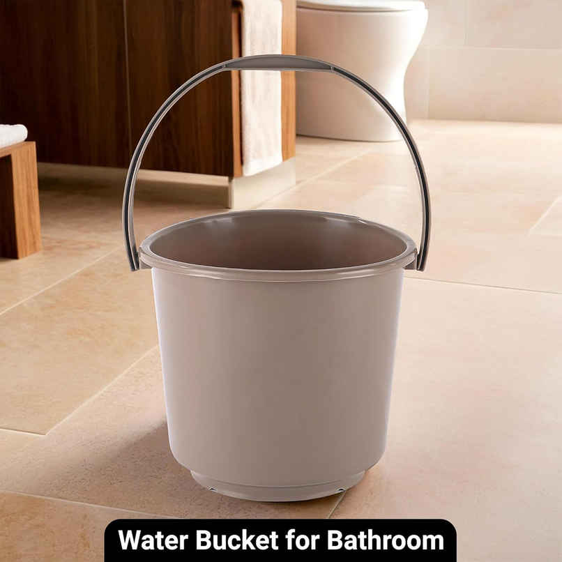 Kuber Industries Small 5 L Plastic Bucket for Cleaning & Storage | Plain Brown