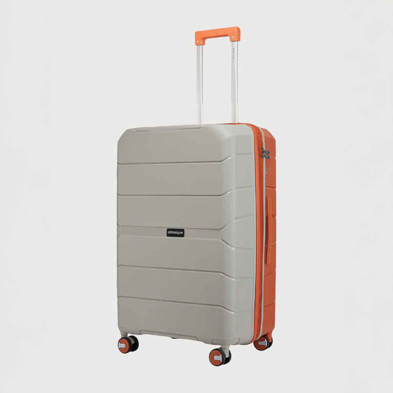 Provogue Cascade Hard-Sided PP Medium Luggage Trolley Bag | Timberwolf Grey and Orange - 65 cm Provogue Cascade Hard-Sided PP Medium Luggage Trolley Bag | Timberwolf Grey and Orange - 65 cm