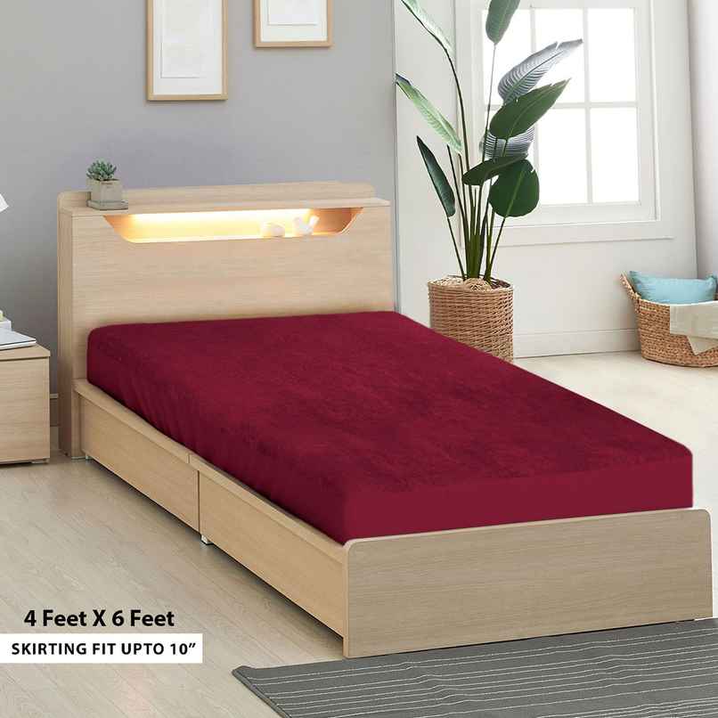 Sassoon Twin Size Single Bed Mattress Protector | 4 x 6 Feet | Maroon