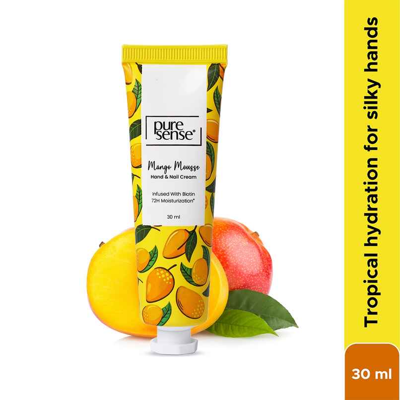 Puresense Mango Mousse Non-Sticky Hand And Nail Cream Infused With Biotin, Glycerin