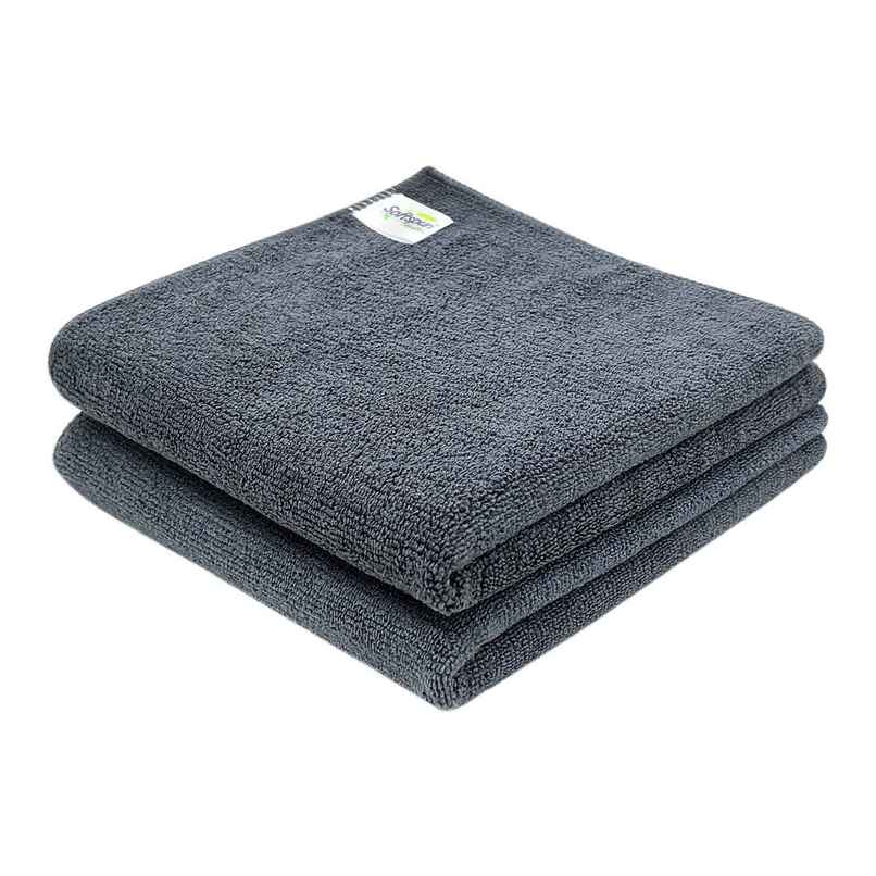 Softspun Microfiber Cleaning Cloths (340 GSM, 40x40cm, 2pc, Grey) Softspun Microfiber Cleaning Cloths (340 GSM, 40x40cm, 2pc, Grey)