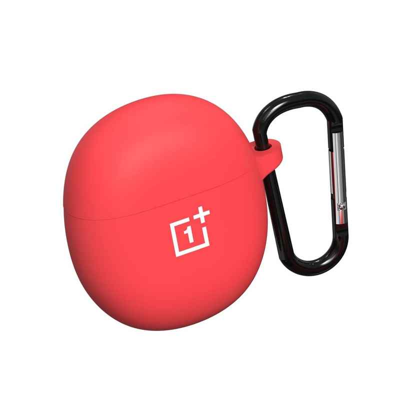Sounce Silicone Case Cover for OnePlus Nord Buds CE | Shock-Absorbing | LED Visible | Keychain | Red