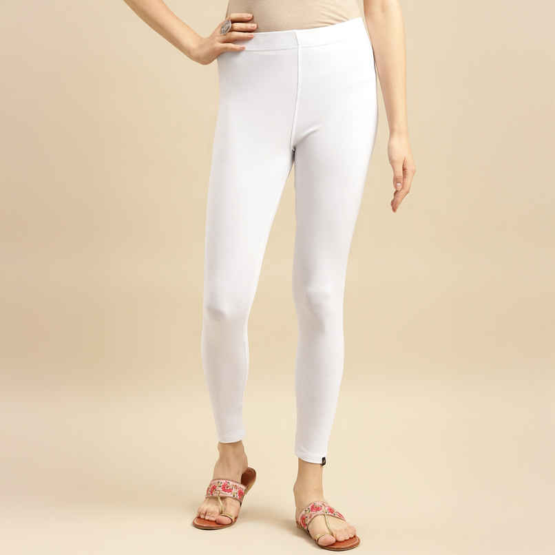 Rangita Women s White Cotton Solid Ankle Length Legging | XL Rangita Women s White Cotton Solid Ankle Length Legging | XL