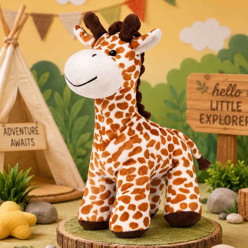 ToyTales Happy GIRAFFE Plush Toy | Stuffed Animal Soft Toy | Birthday Gift for Kids | Gift Baby | 35cm