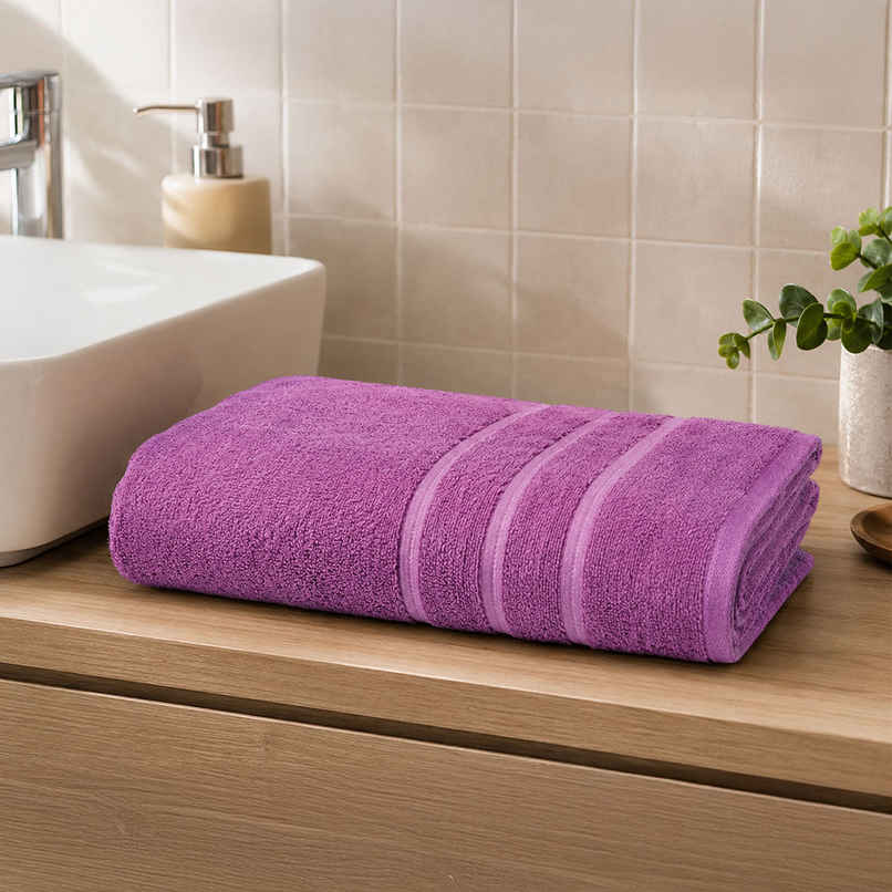 Home Elegance by myTrident Day to Day Bathtowel | 340 GSM | Plum Home Elegance by myTrident Day to Day Bathtowel | 340 GSM | Plum