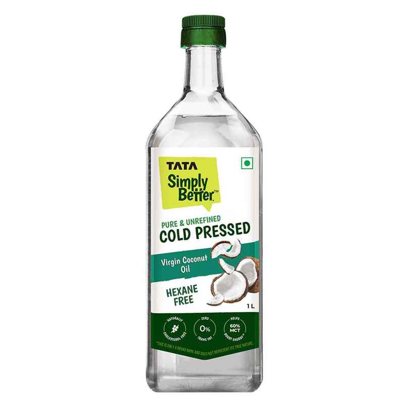 Tata Simply Better Virgin Coconut Cold Pressed Oil | Pure & Unrefined Oil Tata Simply Better Virgin Coconut Cold Pressed Oil | Pure & Unrefined Oil
