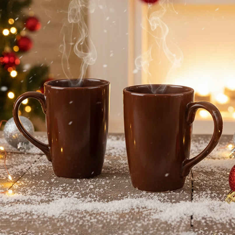 Femora Coffee Mug Without Gold Line Brown 2 Piece