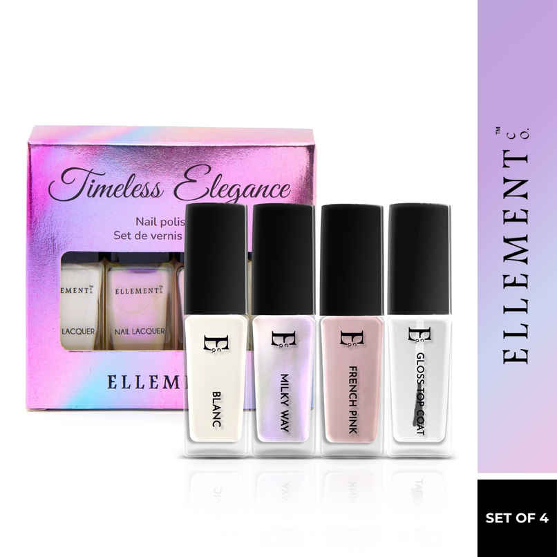 Ellement Co. Timeless Elegance Nail Polish Kit | Office-Friendly Everyday Shades | Quick Dry