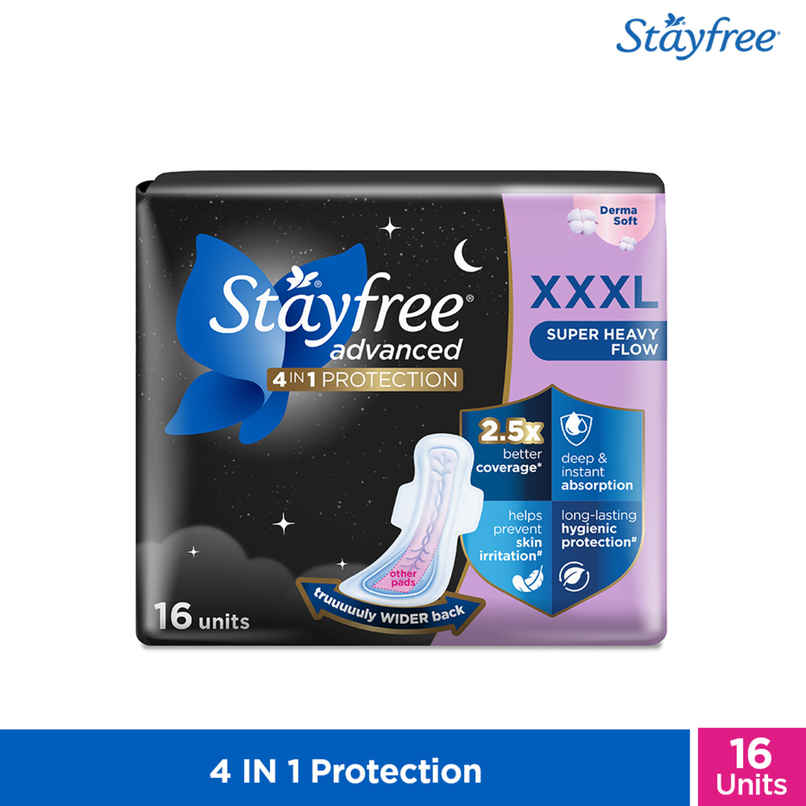 Stayfree Advanced All Nights Sanitary Pads | XXXL