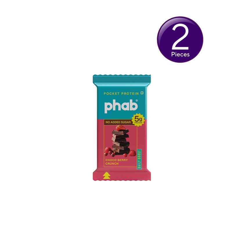 Phab Choco Berry Crunch Pocket Protein Bar - 5g Mini Protein Bar Combo         