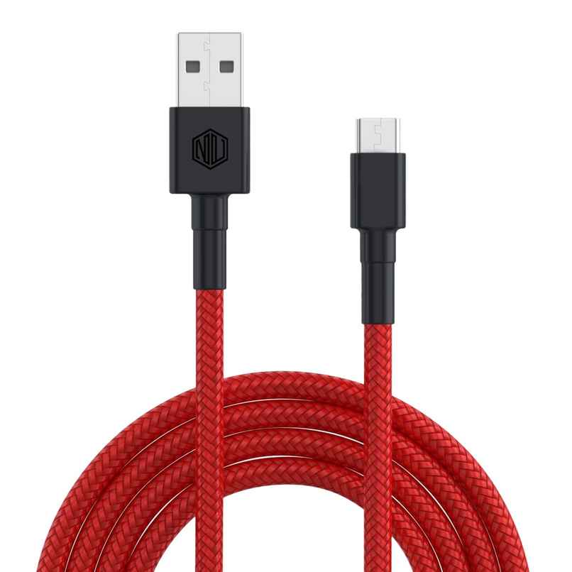 Nu Republic Blaze Silk Micro USB 3.1A Unbreakable USB A to Micro USB Rugged Nylon Braided Charging Cable - Red