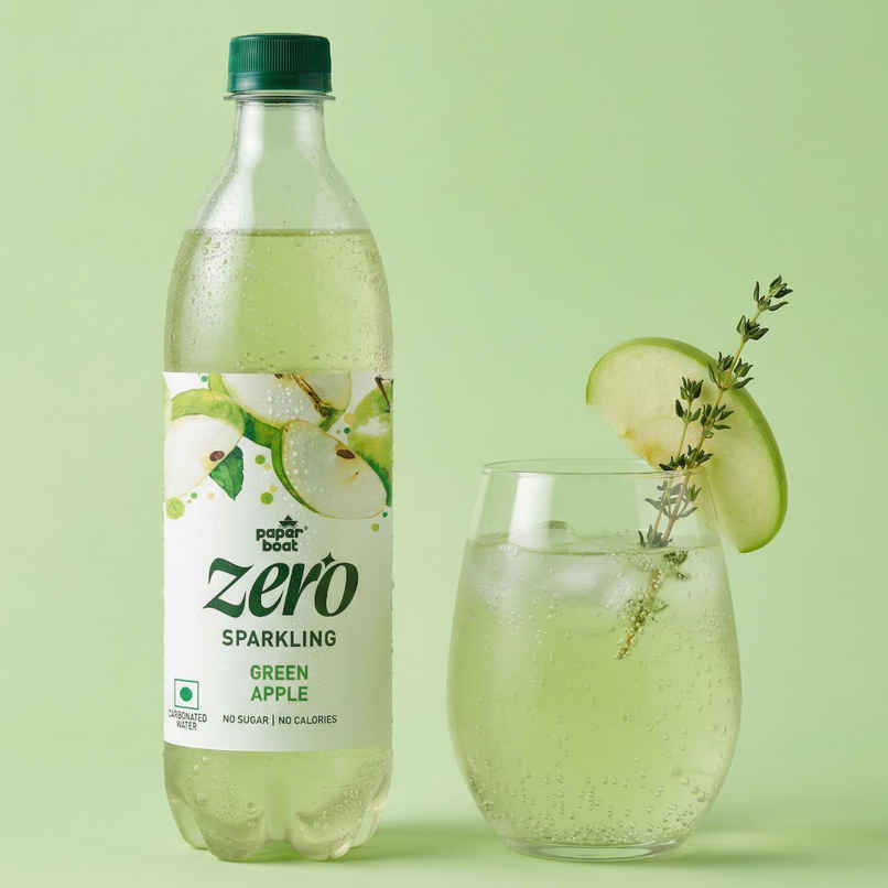 Paper Boat Zero Sugar Green Apple Sparkling Water | Sugar Free Cold Drink