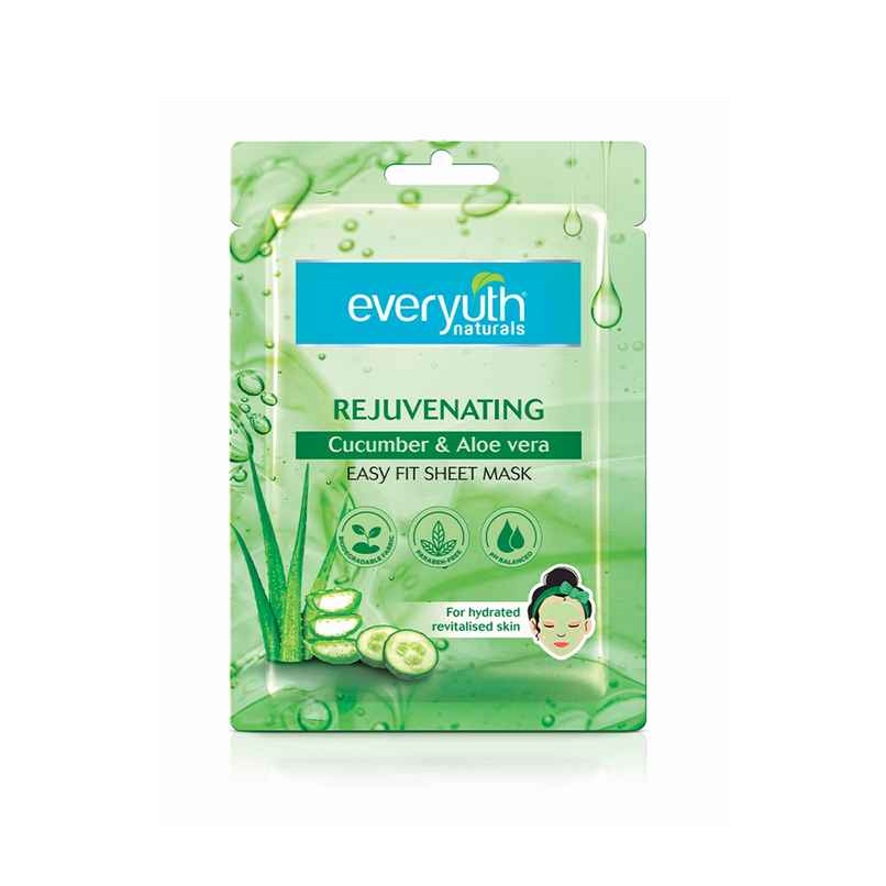 Everyuth Naturals Rejuvenating Cucumber | Aloe Vera Easy Fit Sheet Mask Everyuth Naturals Rejuvenating Cucumber | Aloe Vera Easy Fit Sheet Mask