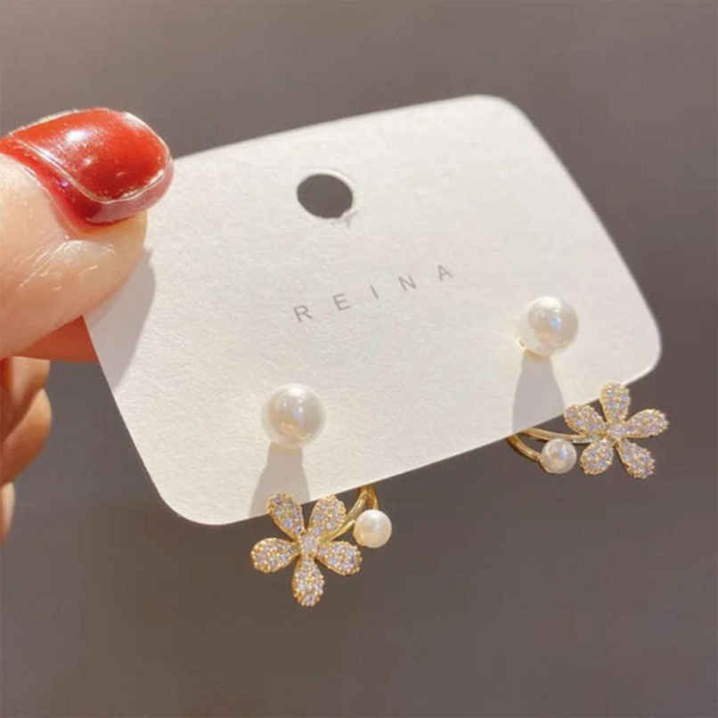 Estailo Fashion Women's Jewellery Earrings White Floral One Size | E0001452