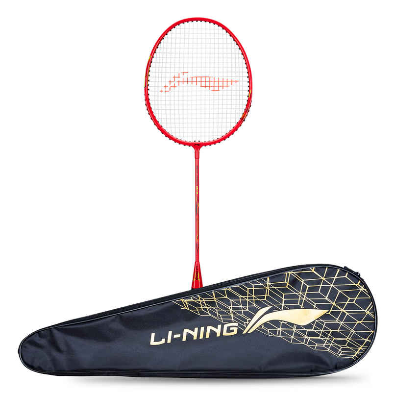 Li-Ning Mega Power Mp8 Badminton Racket | 1 Racket + 1 Cover | Fire Red | Strung