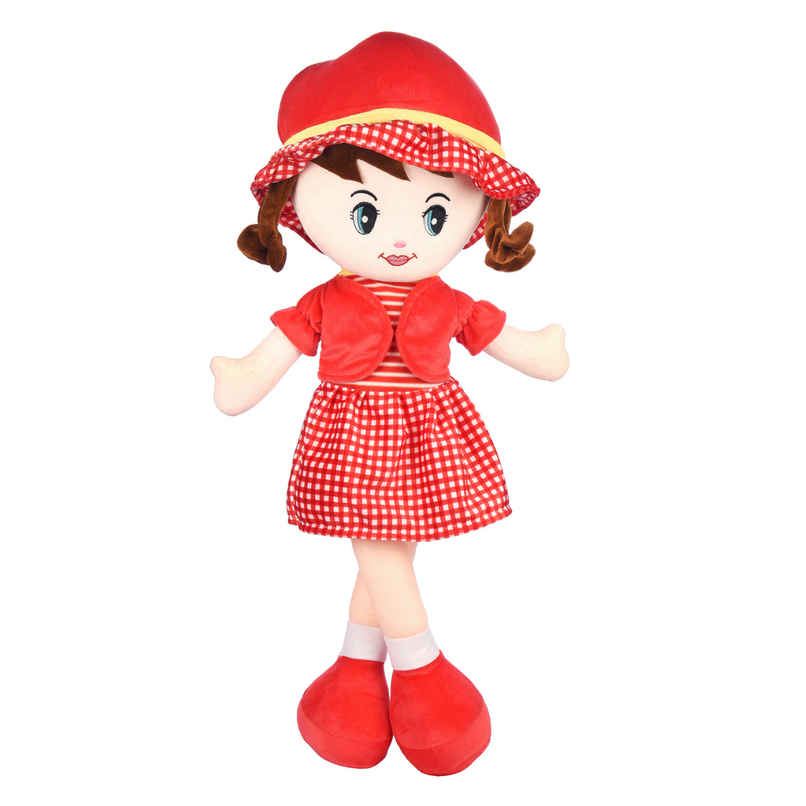 Toytales Cute Red Soft Toy Doll For Girls | Plushie Stuffed Toys | Plush Toy