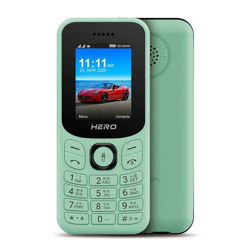 Lava Hero Shakti 2026 Dual SIM Keypad Phone | 1.8 inch Display | Type C | Mint Green