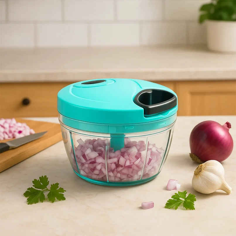 Zedak Plastic Hand-pulled Vegetable & Fruit Chopper | 450 ml | Green - 1 pc Zedak Plastic Hand-pulled Vegetable & Fruit Chopper | 450 ml | Green - 1 pc