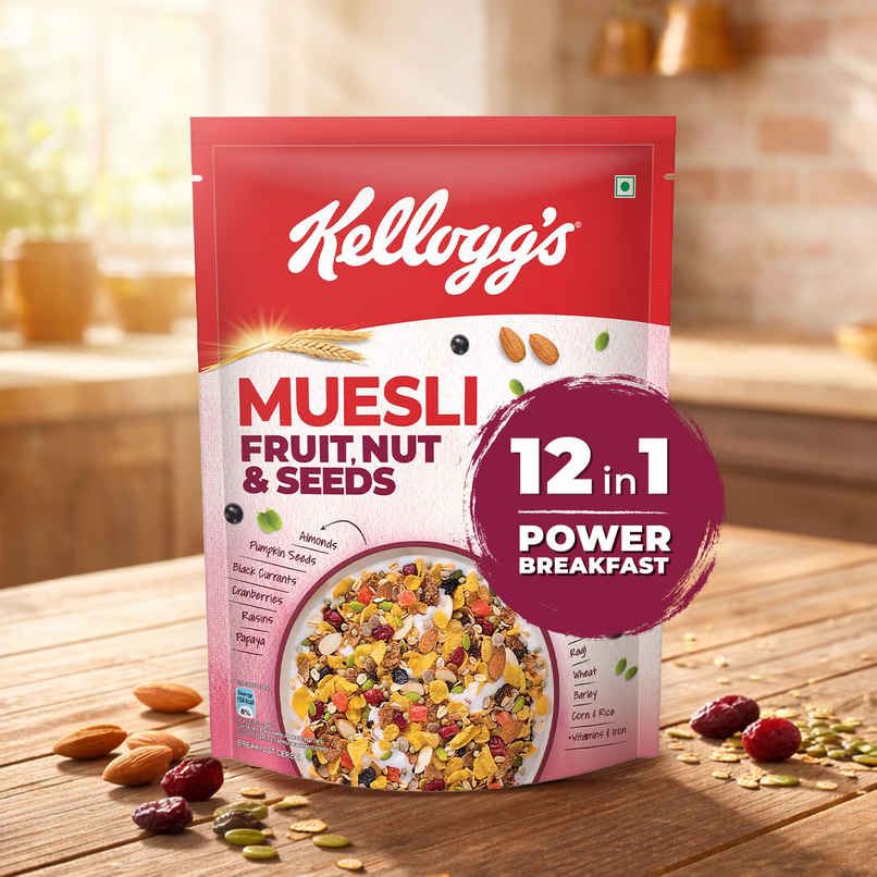 Kellogg's Muesli Fruit Nut and Seeds | 12 In 1 Power Breakfast | No Maida No Palm Oil