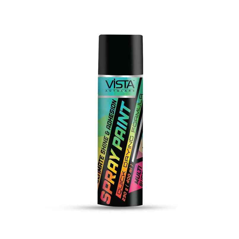 Vista Auto Care Black Glossy Spray Paint Quick-Drying | Multi-Surface for Metal