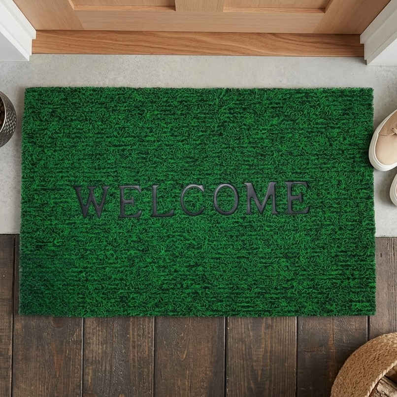 Homeharmony Anti- Skid Grass Green Welcome Door Mat | 60 x 40 cm