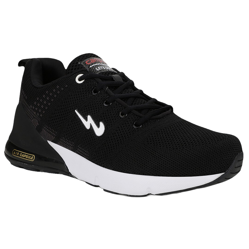 Campus Syrus Black Men's Running Shoes - UK 9