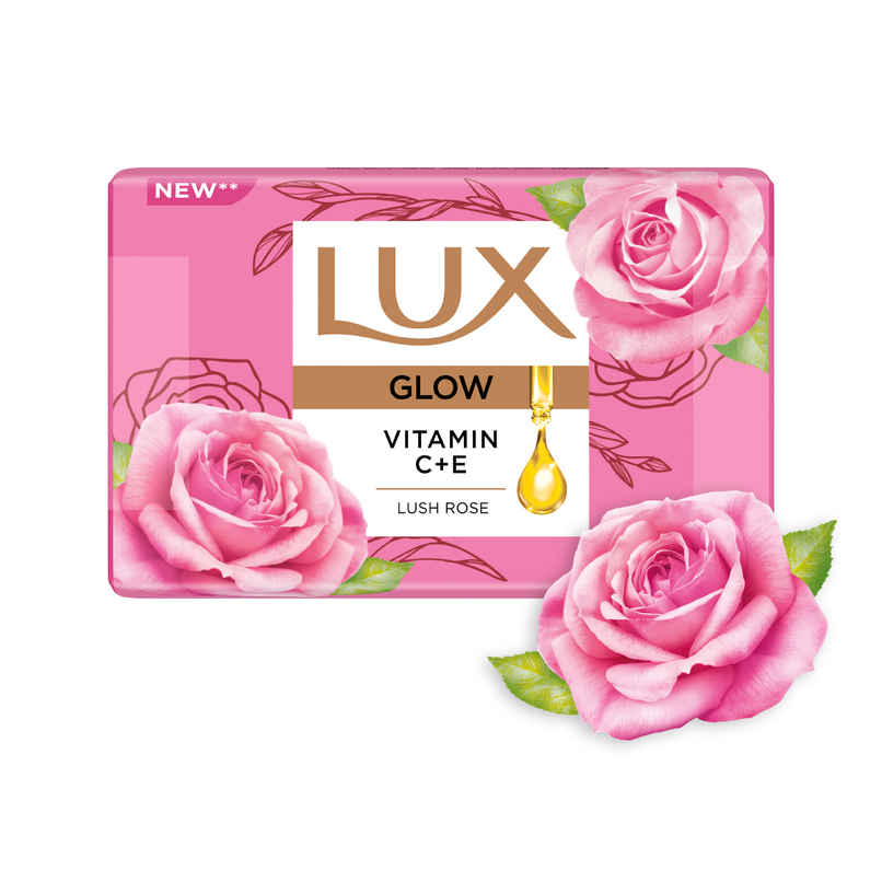 LUX Lush Rose Glowing Bathing Soap Bar with Vitamin C & E For Visibly Glowing Skin LUX Lush Rose Glowing Bathing Soap Bar with Vitamin C & E For Visibly Glowing Skin