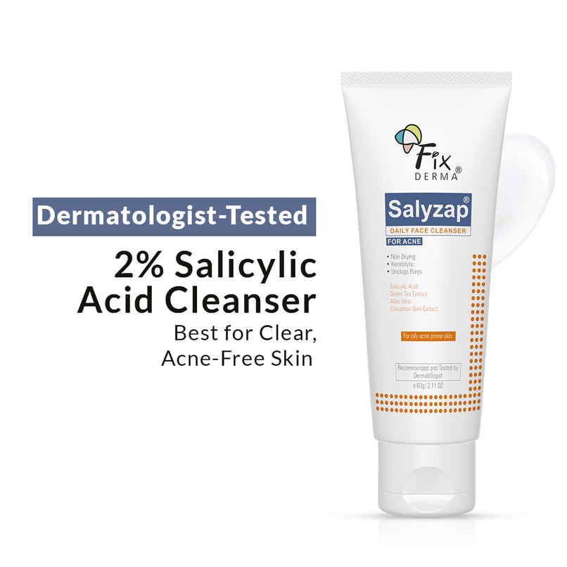 Fixderma 2% Salicylic Acid Salyzap Face Cleanser for Oily & Acne Prone Skin Face Wash Fixderma 2% Salicylic Acid Salyzap Face Cleanser for Oily & Acne Prone Skin Face Wash