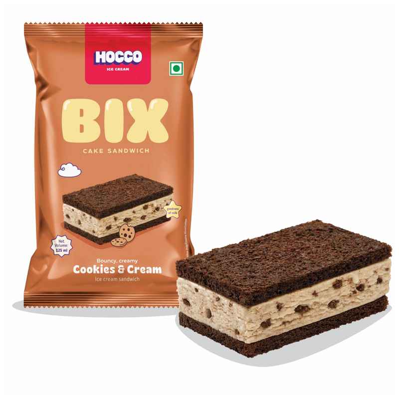 Hocco Bix Cake Cookies & Cream Ice Cream Sandwich