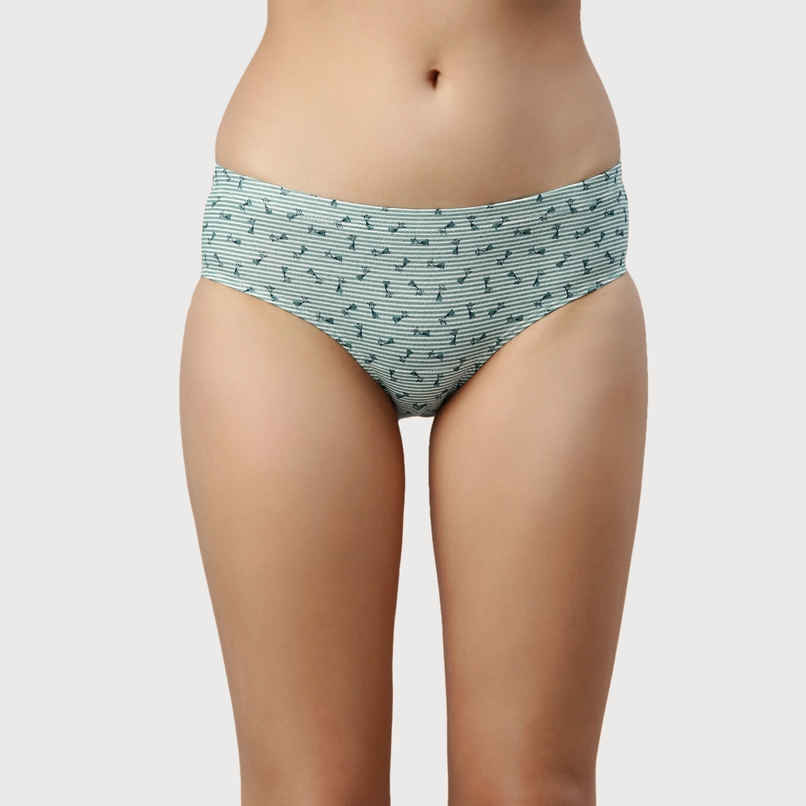 Enamor Women's CR17 Printed Stretch Cotton Hipster Panty | Mid Waist | PO3 | Assorted | 2XL