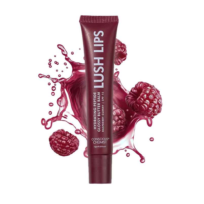 Conscious Chemist Multi Peptide And Shea Butter Infused Hydrating Lip Balm | Raspberry Gummy
