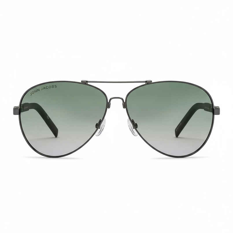 John Jacobs By Lenskart Unisex Metal Sunglasses | Gunmetal Green - Extra Wide