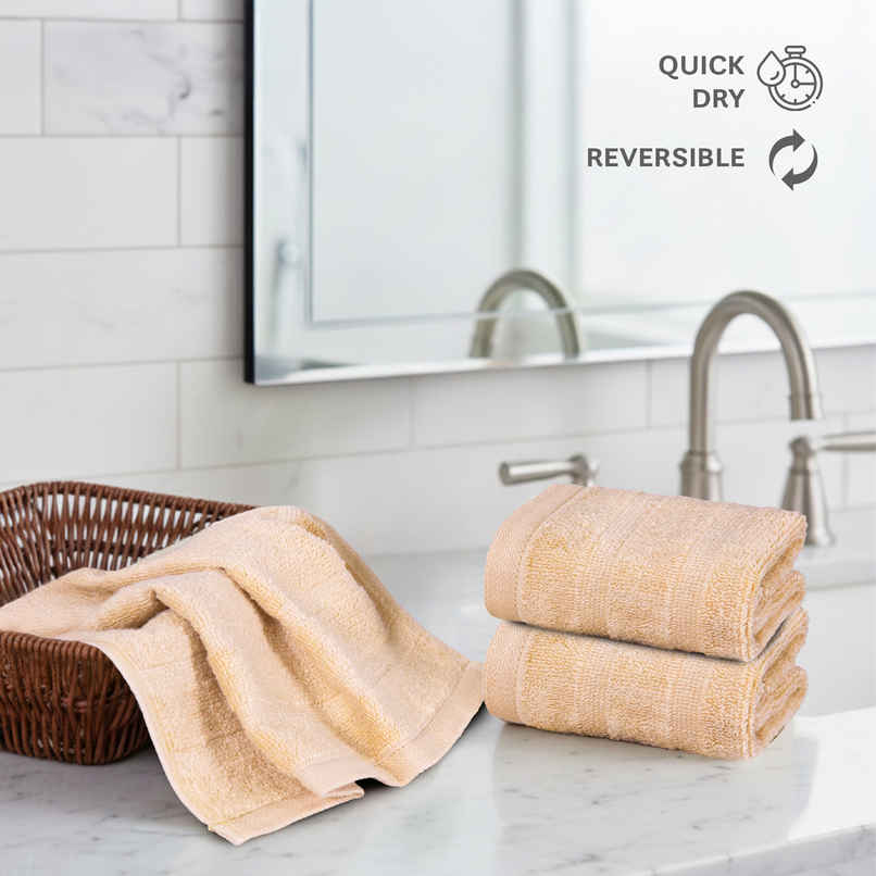 Mytrident Quick Dry Cotton Face Towel Set | 13 x 13 in | Beige Mytrident Quick Dry Cotton Face Towel Set | 13 x 13 in | Beige