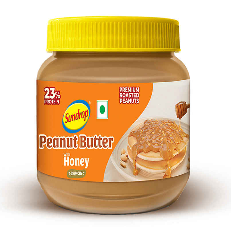 Sundrop Peanut Butter with Honey | Crunchy | 23% Protein |Premium Roasted Peanuts|No Preservatives