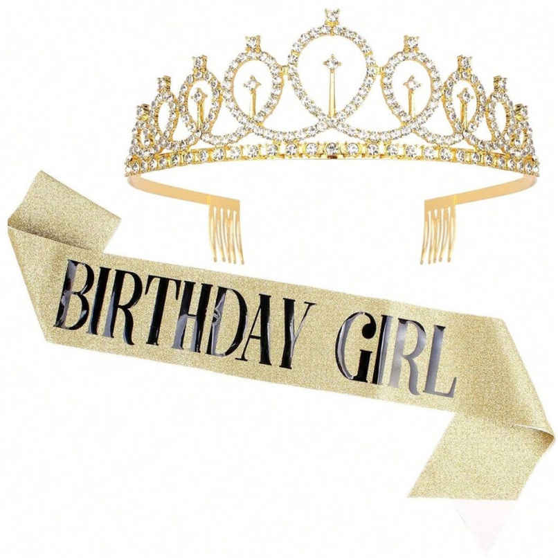 Youbella Stylish Birthday Sash & Crown - Birthday Gifts For Best Friend
