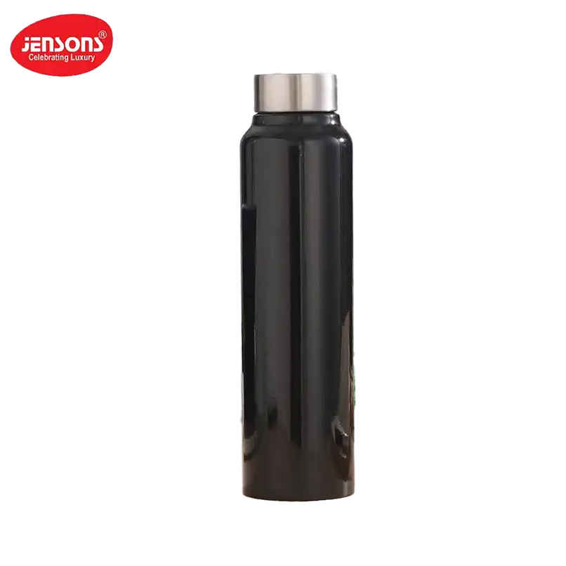 Jensons Stainless Steel Water Bottle 1 Litre | Leak Proof | Fridge Safe | Black