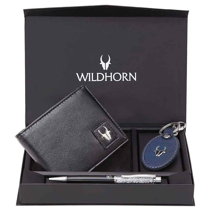 Wildhorn Men's Leather Wallet Gift Set | Black