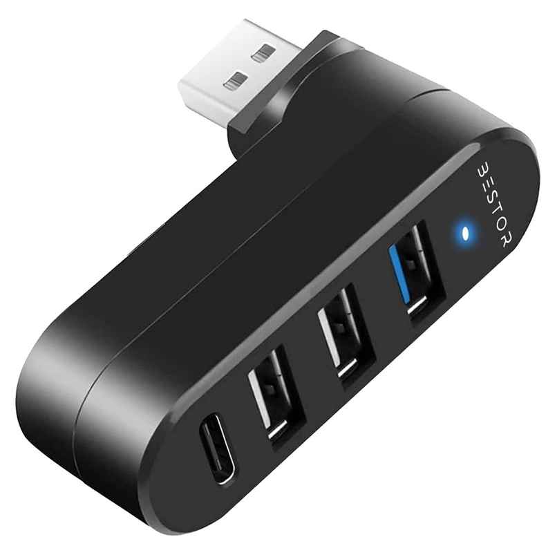 Bestor USB 3.0 Hub 4-Port USB 3.0 Hub 90/180 Degree Rotatable