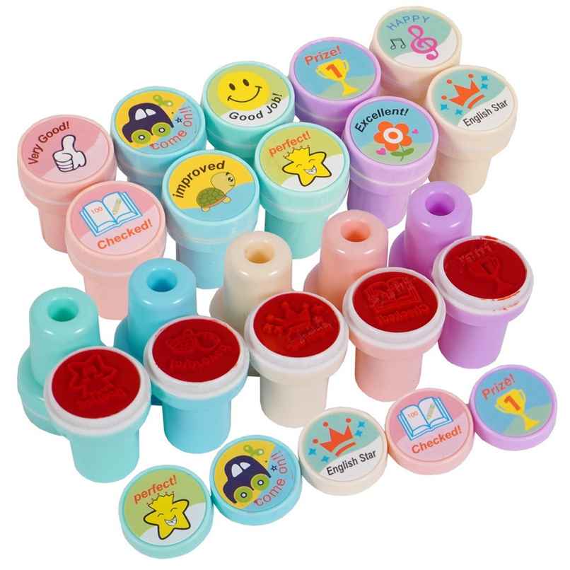 Toyshine DIY Cute Self-Ink Rubber Seal Stamps for Kids | Motivation and Reward Theme