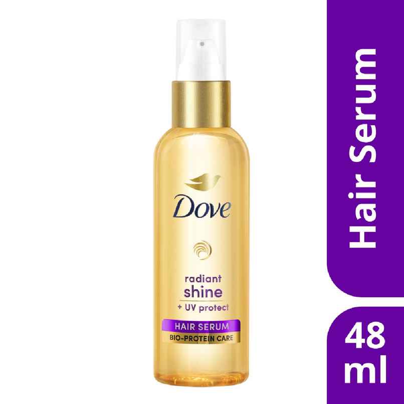Dove Radiant Shine + Uv Protect Hair Serum For Dry & Frizzy Hair Dove Radiant Shine + Uv Protect Hair Serum For Dry & Frizzy Hair