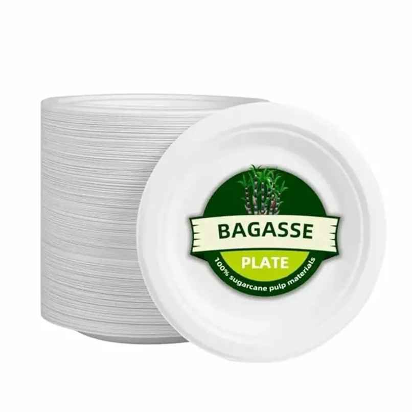 Sugarcane Fibre Disposable Plate | 15.8 cm | Round Sugarcane Fibre Disposable Plate | 15.8 cm | Round