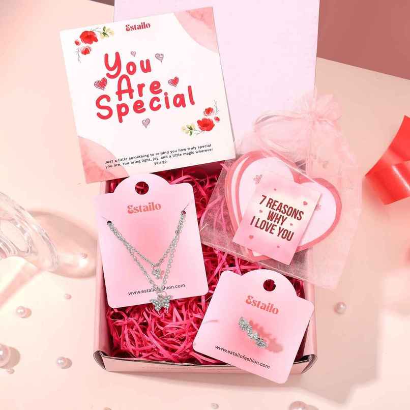Estailo Fashion Butterfly Necklace, Ring & Gift Card Combo | Mother's Day