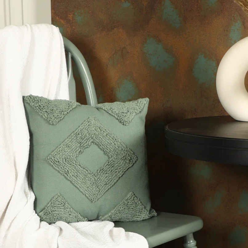 Sashaa World Loop Tufted Cushion Cover | Green