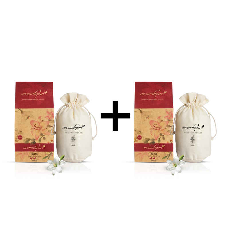 Aromahpure Premium Car Perfume Fragrance Flakes - Bliss - Floral Lilly | Last Upto 30 days Combo